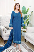 03-Piece Embroided Lawn Cotton | Stitched
