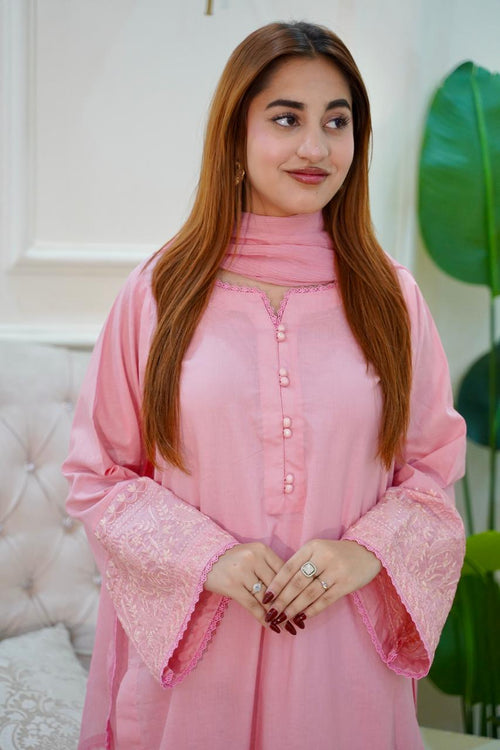 03-Piece Embroided Lawn Cotton | Stitched