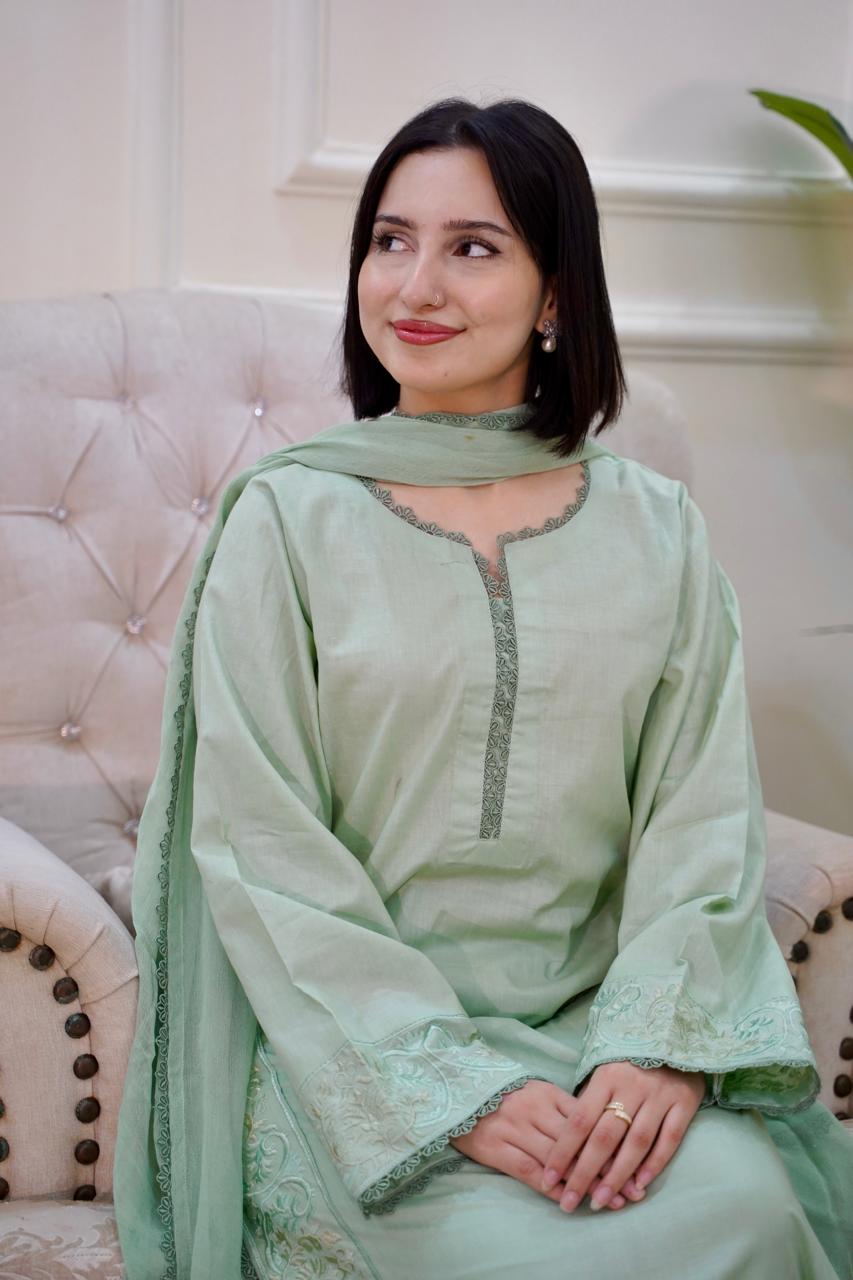 03-Piece Embroided Lawn Cotton | Stitched