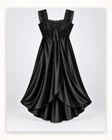 Ayrash black satin lace 1-piece nightwear product view