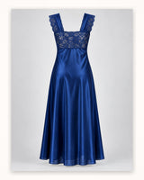 Ayrash royal blue satin lace 1-piece nightwear alternate view