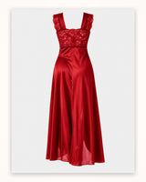 Ayrash red satin lace 1-piece nightwear alternate view